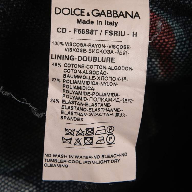 Pre Owned Dolce & Gabbana Black Floral Printed Bustier Midi Dress M