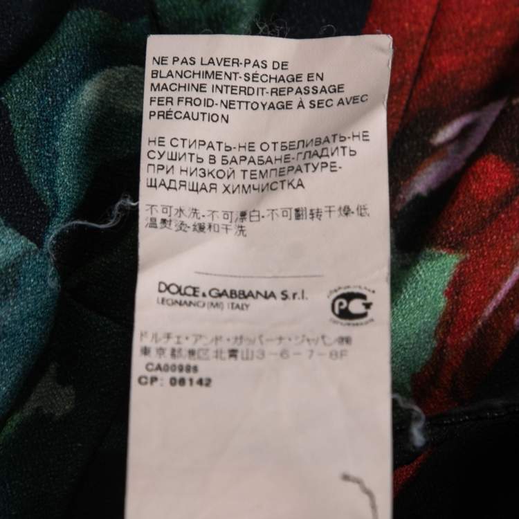 Pre Owned Dolce & Gabbana Black Floral Printed Bustier Midi Dress M