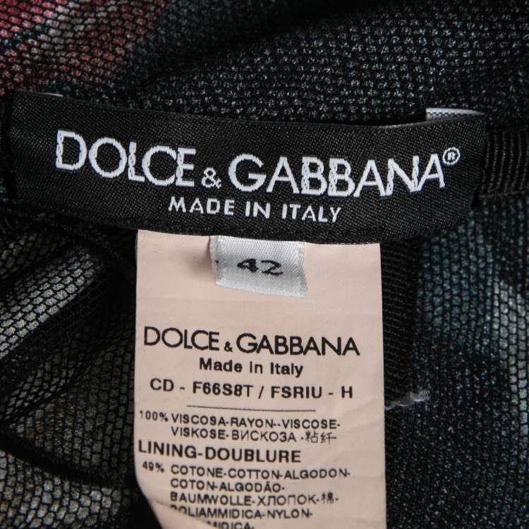 Pre Owned Dolce & Gabbana Black Floral Printed Bustier Midi Dress M