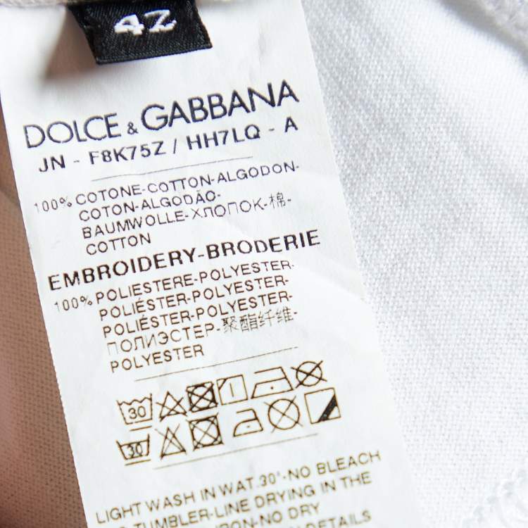 مملوكة مسبقًا Dolce & Gabbana White Flag Logo Printed Cotton Knit Tank Top M