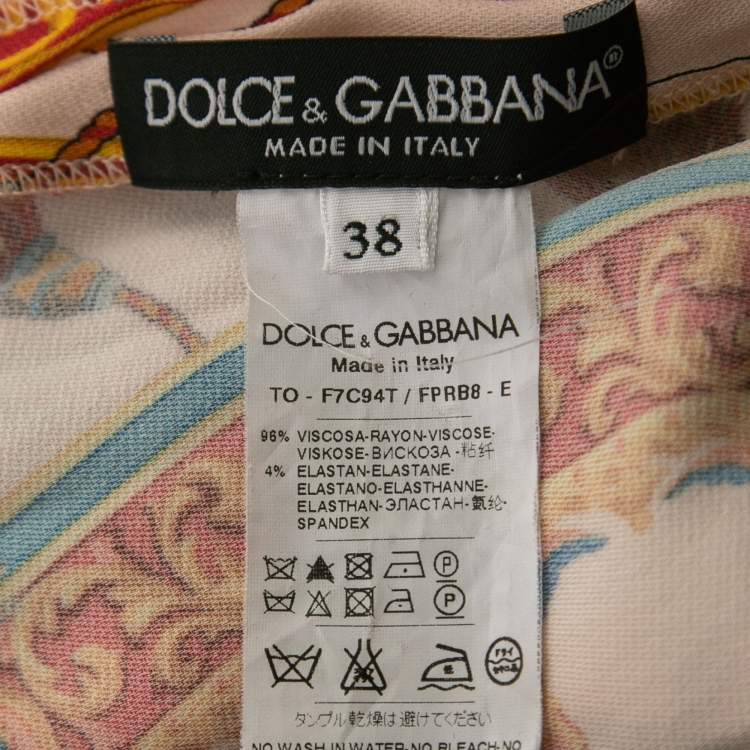 Pre Owned Dolce & Gabbana Multicolor Printed Crepe Top S