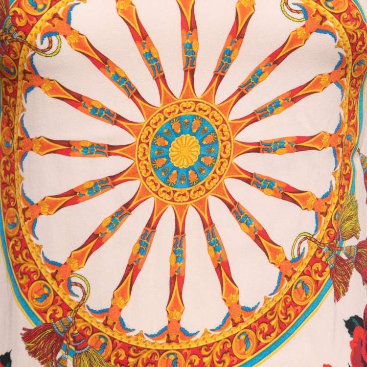Pre Owned Dolce & Gabbana Multicolor Printed Crepe Top S