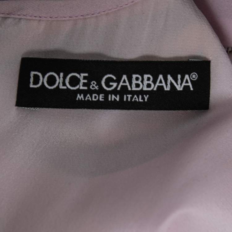 Pre Owned Dolce & Gabbana Pink Butterfly Locket Print Silk Midi Dress M