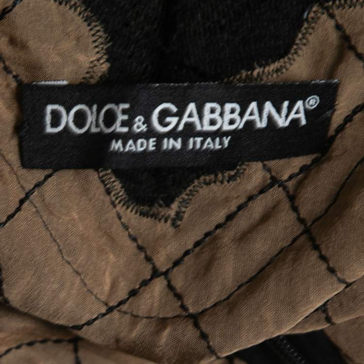 Pre Owned Dolce & Gabbana Black Silk & Lace Sequin Embellished Top M