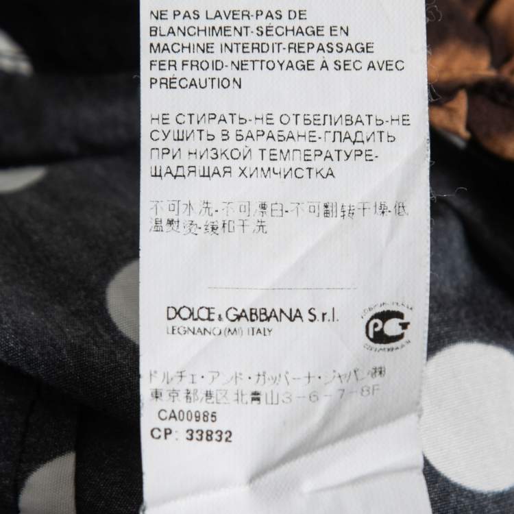Pre Owned Dolce & Gabbana Black Polka Dot Mixed Print Cotton Off-Shoulder Maxi Dress S