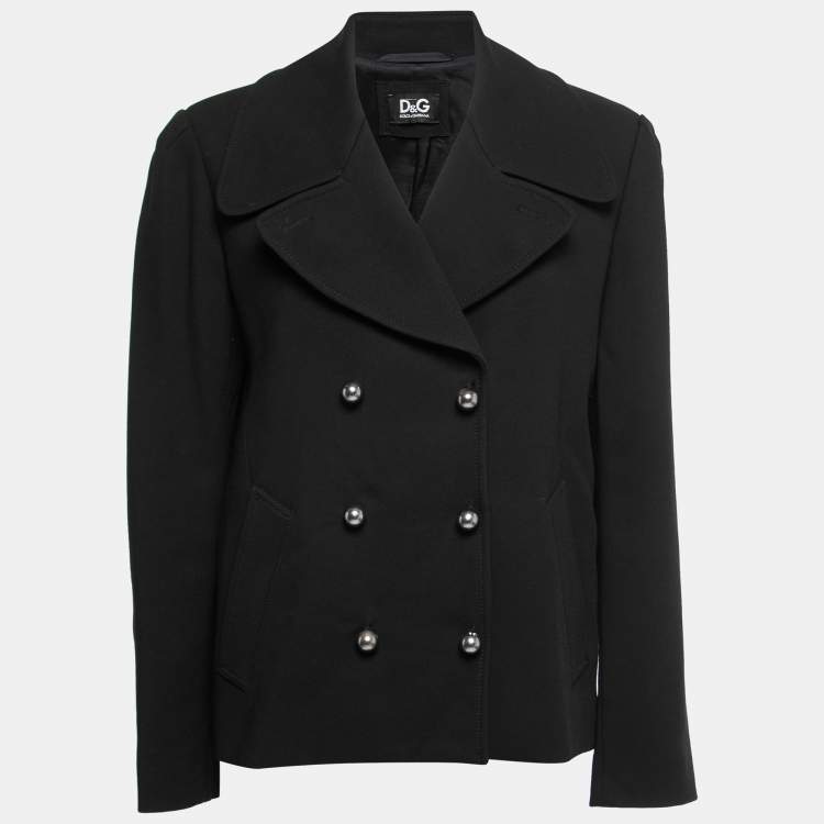 Pre Owned D&G Black Wool Double Breasted Blazer L