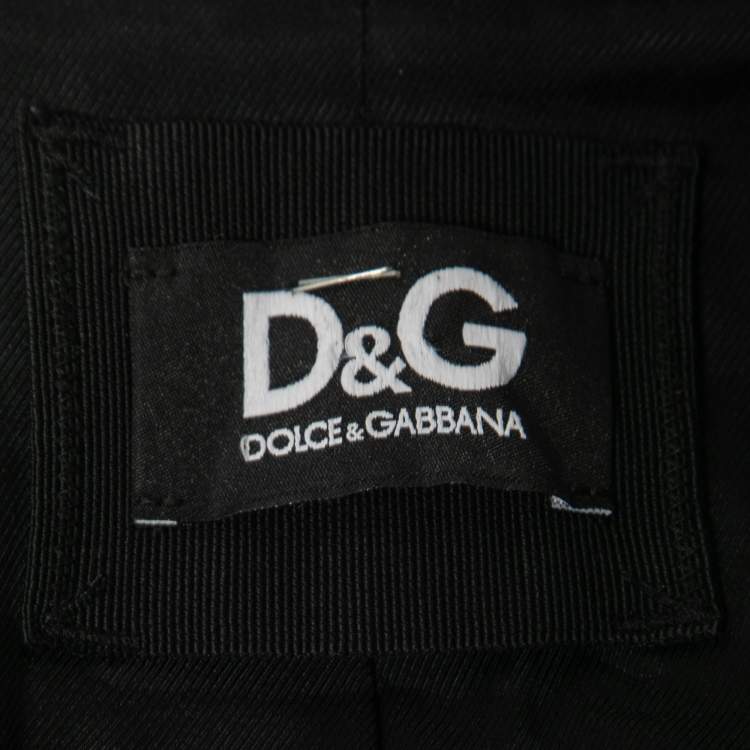 Pre Owned D&G Black Wool Double Breasted Blazer L