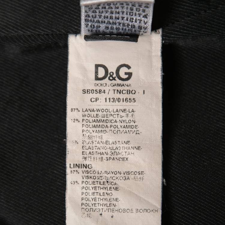 Pre Owned D&G Black Wool Double Breasted Blazer L