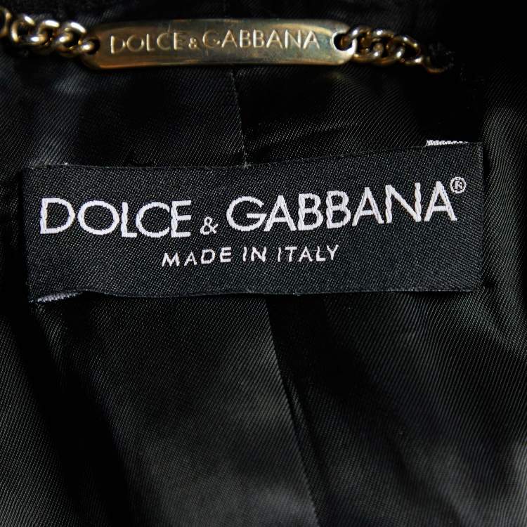 Pre Owned Dolce & Gabbana Black Wool Belted Blazer M