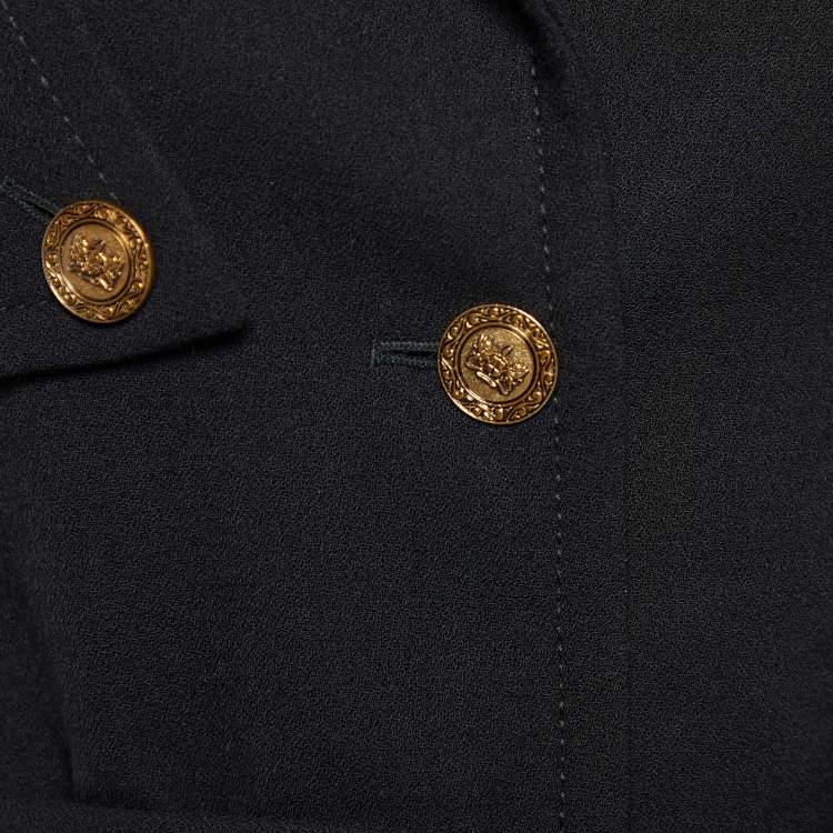 Pre Owned Dolce & Gabbana Black Wool Belted Blazer M