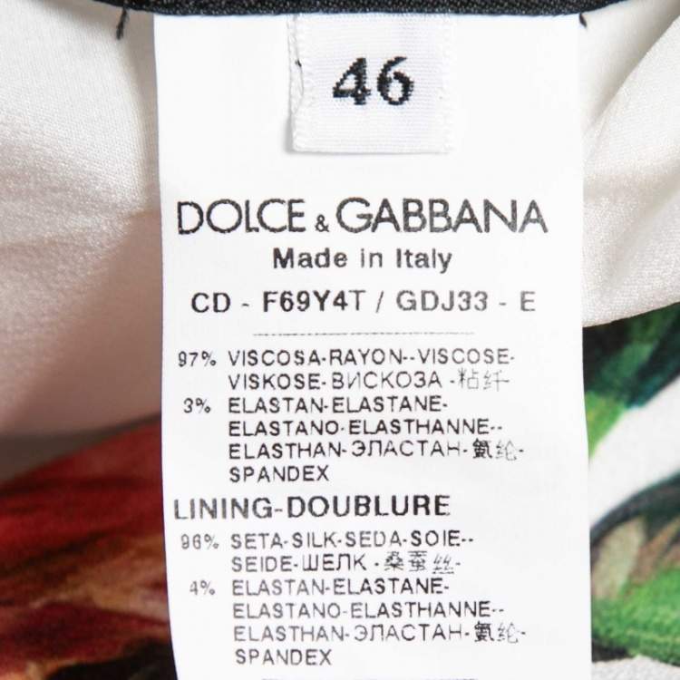 Pre Owned Dolce & Gabbana White Floral Printed Crepe Midi Dress L
