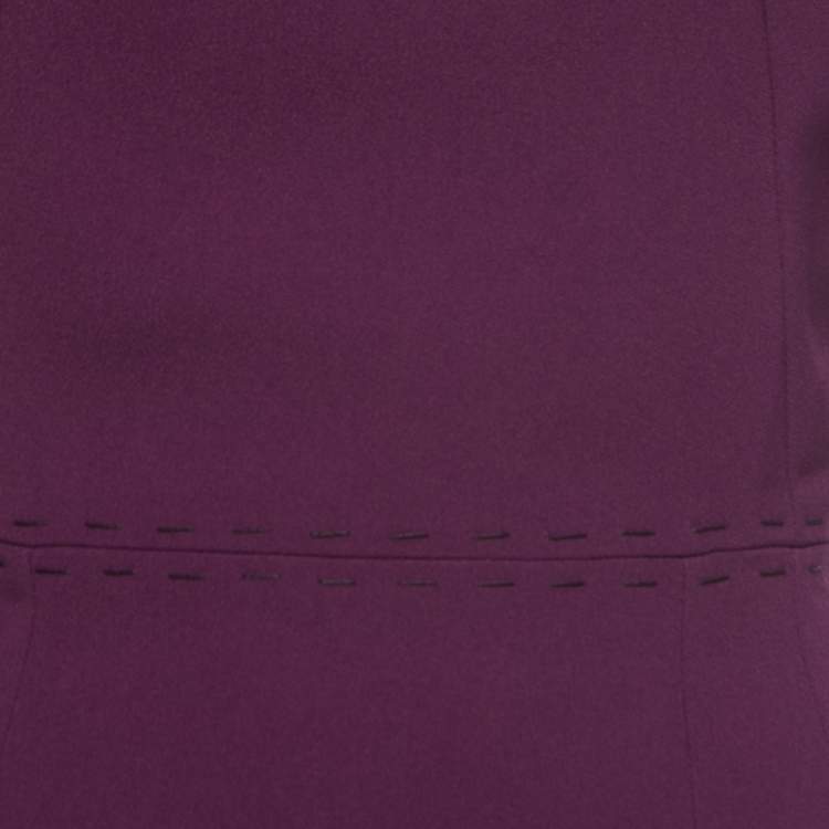Pre Owned Dolce & Gabbana Purple Crepe Midi Sheath Dress S 