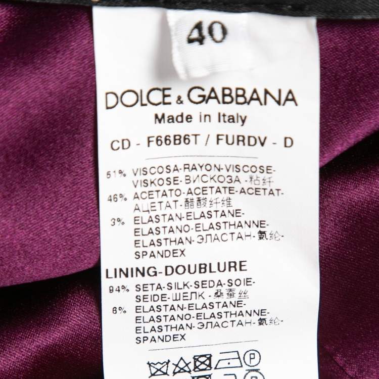Pre Owned Dolce & Gabbana Purple Crepe Midi Sheath Dress S 