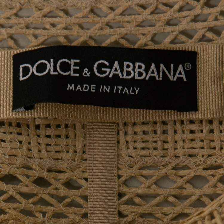 مملوكة مسبقًا Dolce & Gabbana Beige Straw Structured Button Front Jacket M
