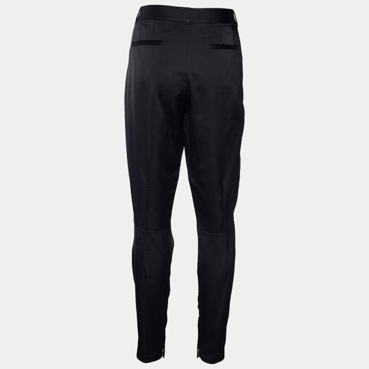 مملوكة مسبقًا Dolce & Gabbana Black Satin Tapered Trousers M