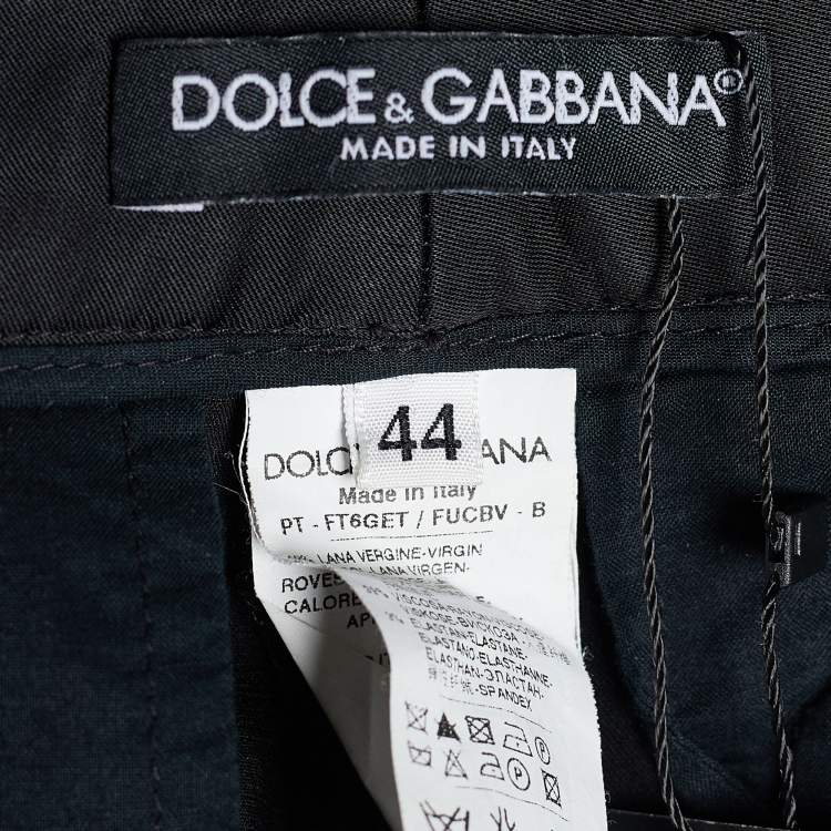 مملوكة مسبقًا Dolce & Gabbana Black Satin Tapered Trousers M