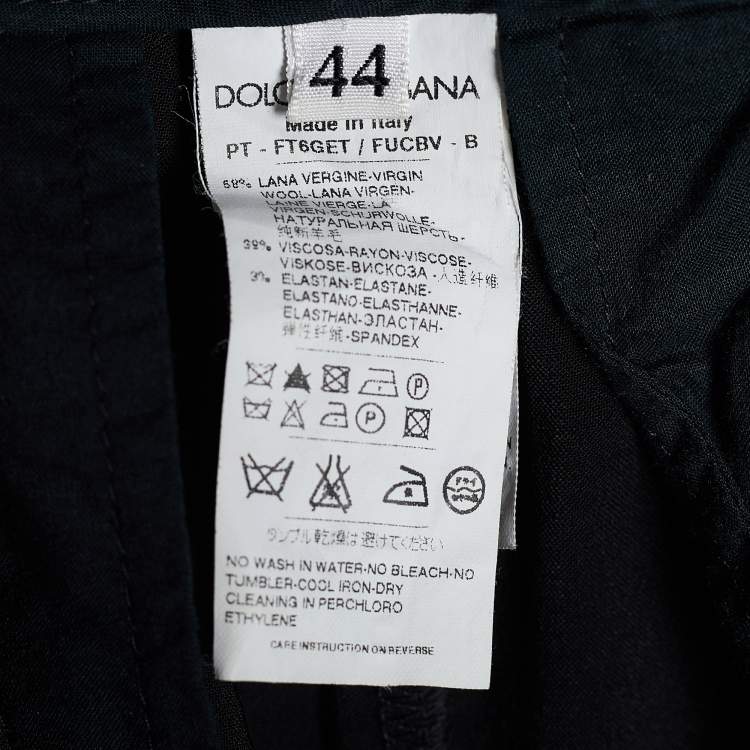 مملوكة مسبقًا Dolce & Gabbana Black Satin Tapered Trousers M
