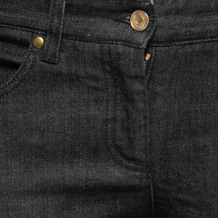 Pre Owned Dolce & Gabbana Dark Grey Denim Zipped Hem Detail Jeans S Waist 28"
