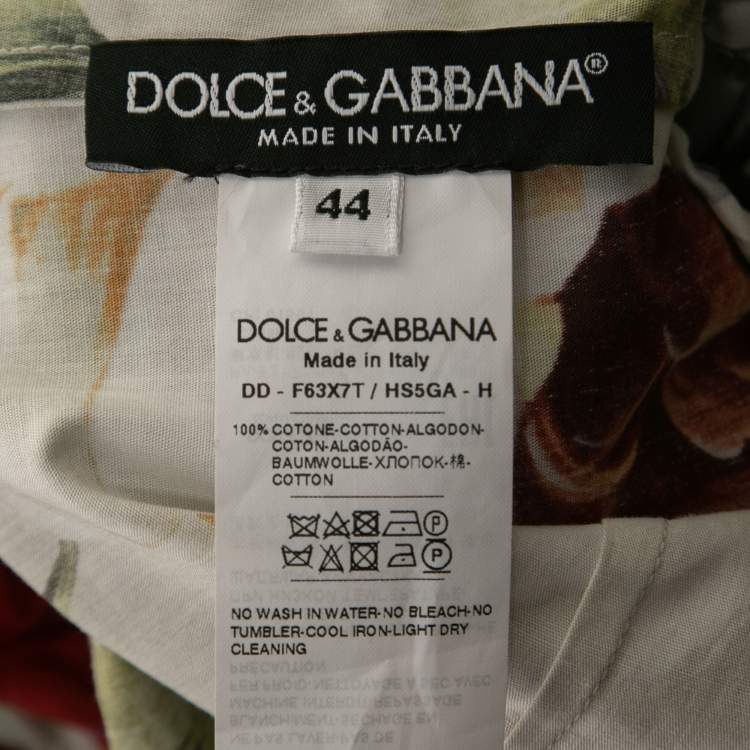 Pre Owned Dolce & Gabbana Beige Floral Printed Cotton Tiered Mini Dress M