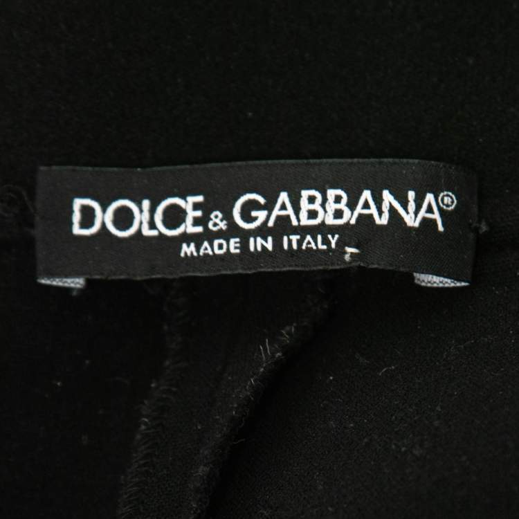 Pre Owned Dolce & Gabbana Black Knit Tapered Leggings S
