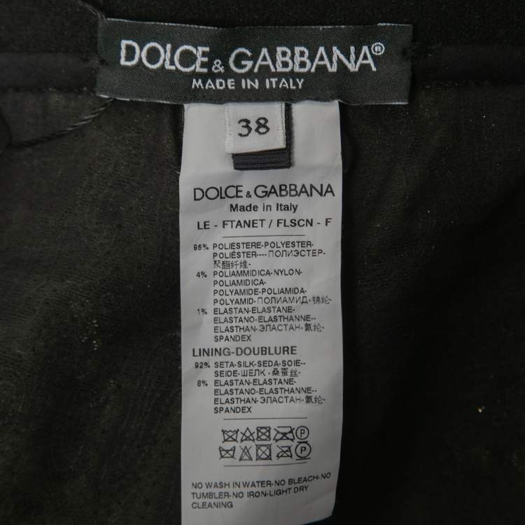 Pre Owned Dolce & Gabbana Black & Gold Sequin Paillattes Leggings S
