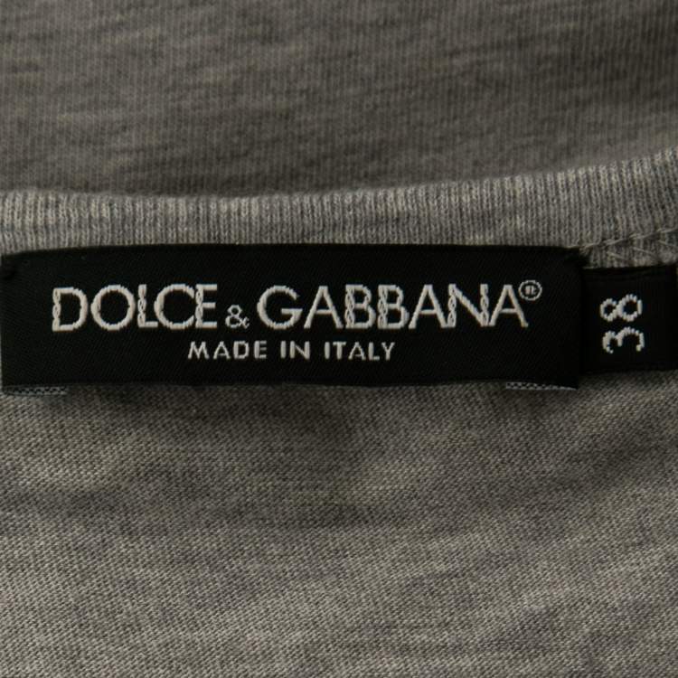 Pre Owned Dolce & Gabbana Grey Mélange Knit Millennials Print Tank Top S