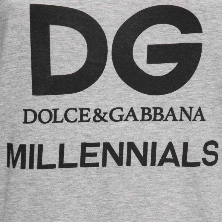 Pre Owned Dolce & Gabbana Grey Mélange Knit Millennials Print Tank Top S