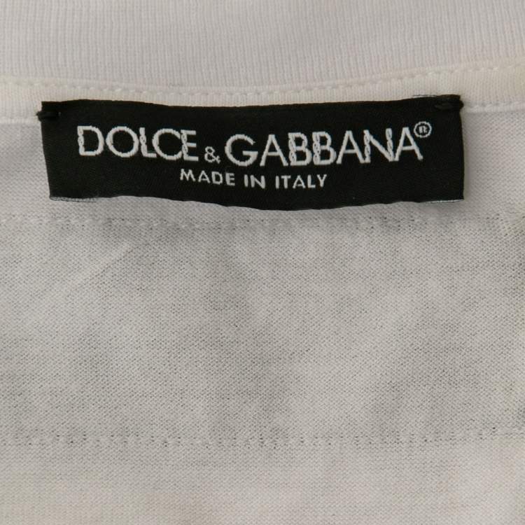 Pre Owned Dolce & Gabbana White Jersey Thank You Print Tank Top S
