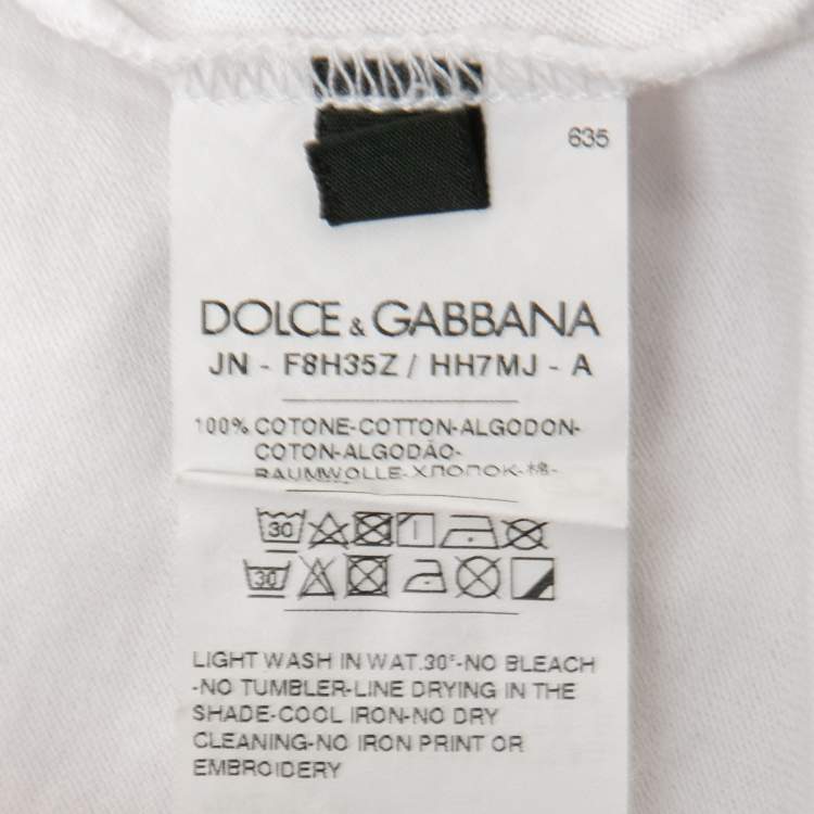 Pre Owned Dolce & Gabbana White Jersey Thank You Print Tank Top S