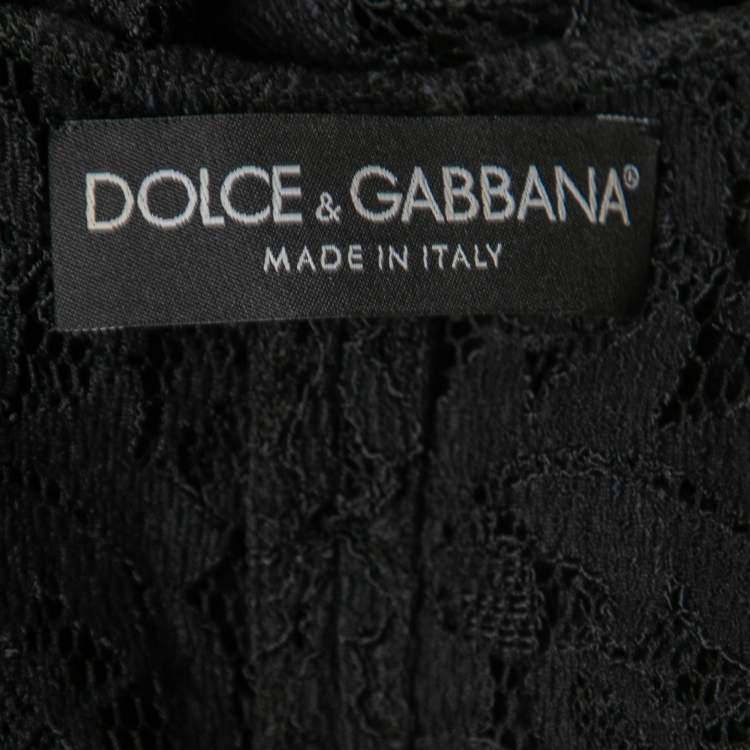Pre Owned Dolce & Gabbana Black Lace Vest Top M