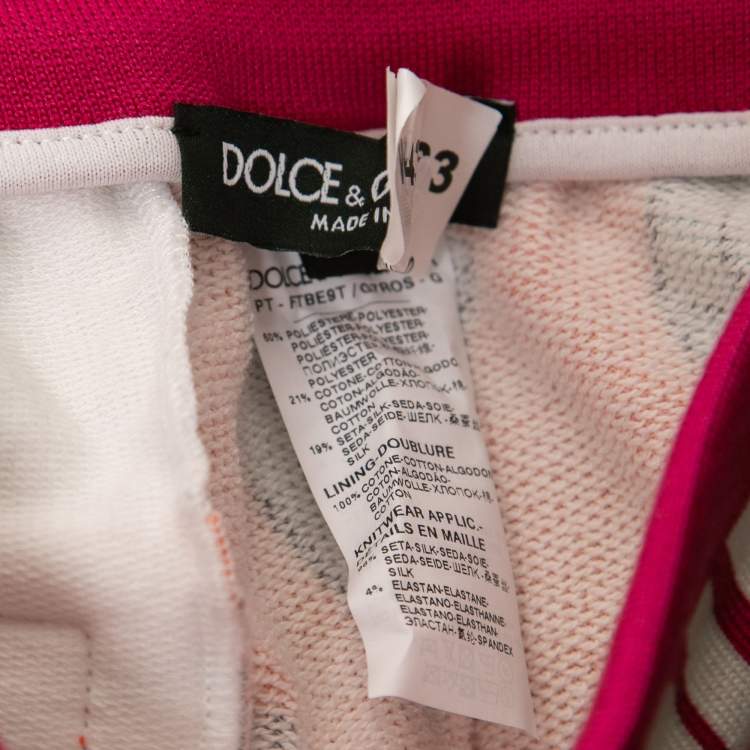 Pre Owned Dolce & Gabbana Multicolor Printed Cotton & Satin Joggers S