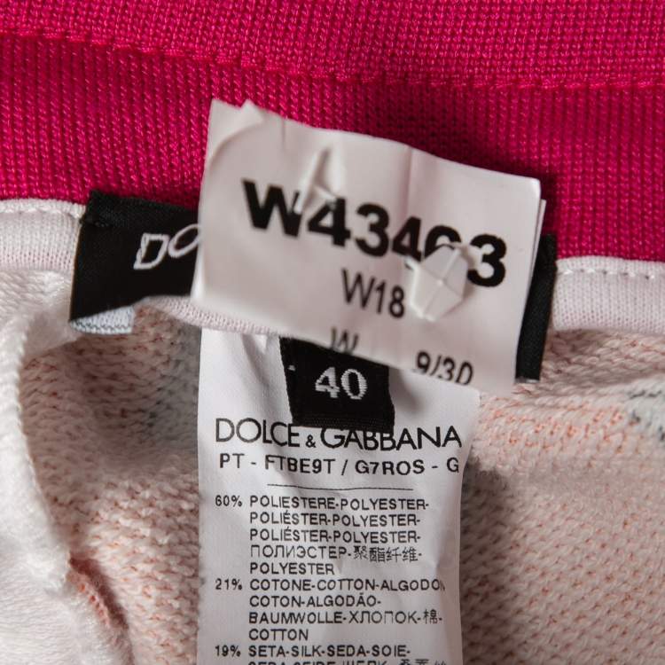 Pre Owned Dolce & Gabbana Multicolor Printed Cotton & Satin Joggers S