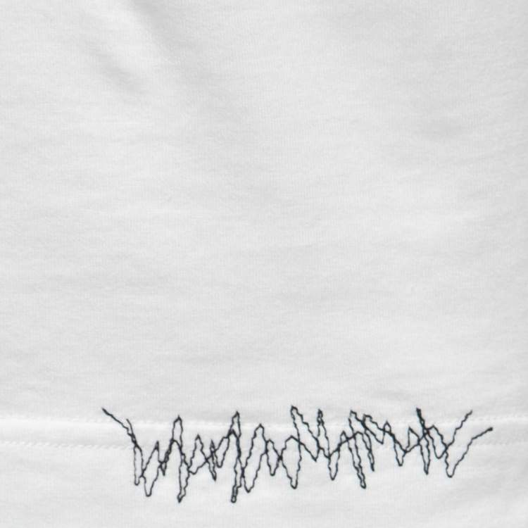 Pre Owned Dolce & Gabbana White Cotton Embroidered Detail Short Sleeve T-Shirt L