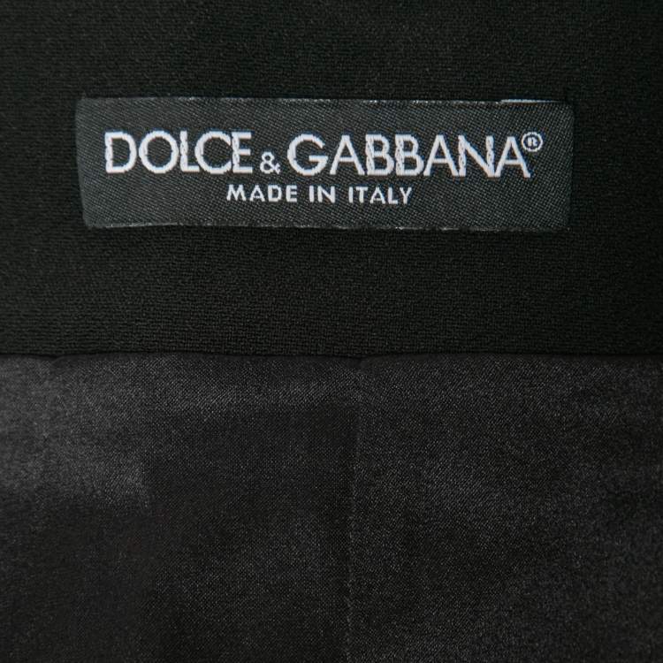 Pre Owned Dolce & Gabbana Black Crepe Midi Skirt M