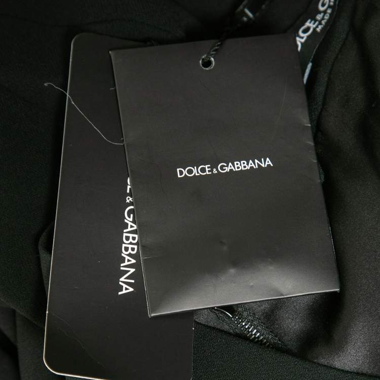 Pre Owned Dolce & Gabbana Black Crepe Midi Skirt M