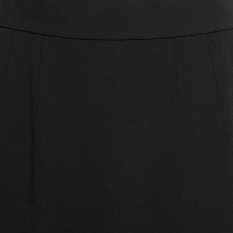 Pre Owned Dolce & Gabbana Black Crepe Midi Skirt M