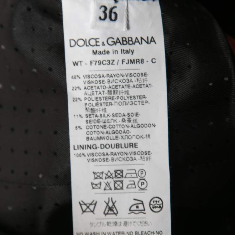 Pre Owned Dolce & Gabbana Red Floral Jacquard Embroidered Trim Cropped Vest XS