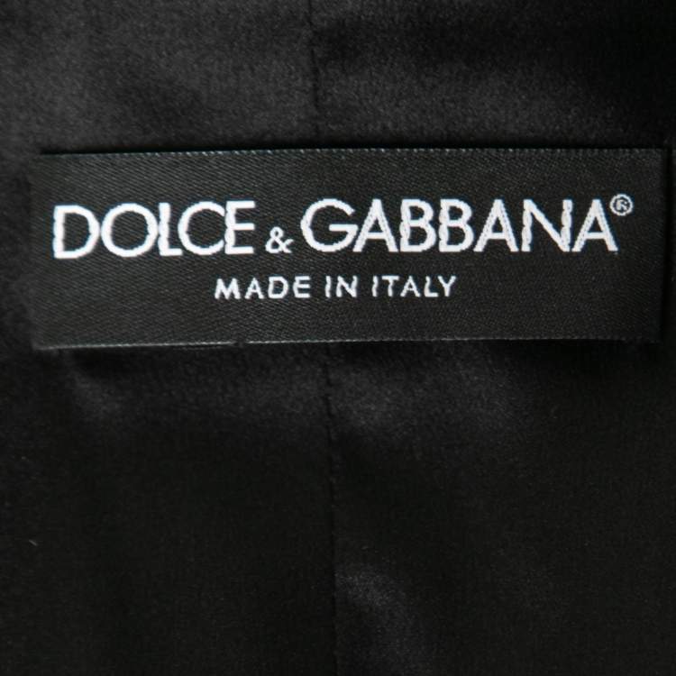 Pre Owned Dolce & Gabbana Black Sequined Satin Vest XS