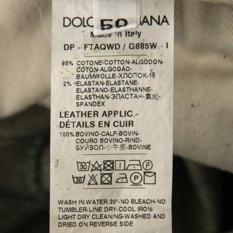 Pre Owned Dolce & Gabbana Blue Denim Faded Effect Pretty Jeans XL Waist 36"