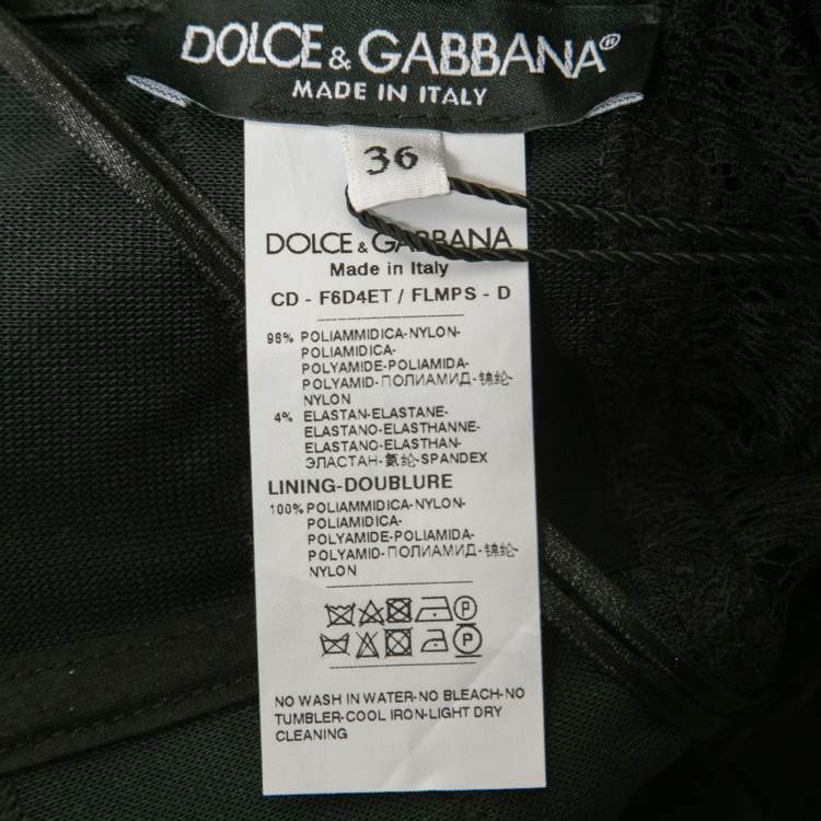 Pre Owned Dolce & Gabbana Black Lace Bustier Bodycon Midi Dress XS