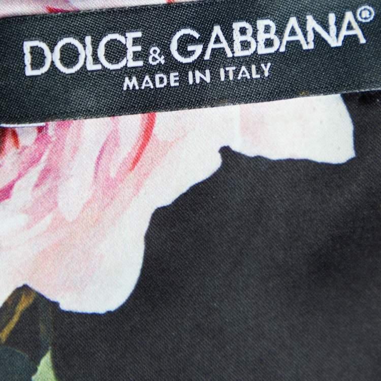 Pre Owned Dolce & Gabbana Black Logo Sequined Wool Sleeveless Shift Dress S