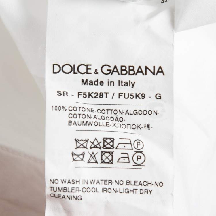 Pre Owned Dolce & Gabbana White Cotton Panel Detail Button Front Shirt S