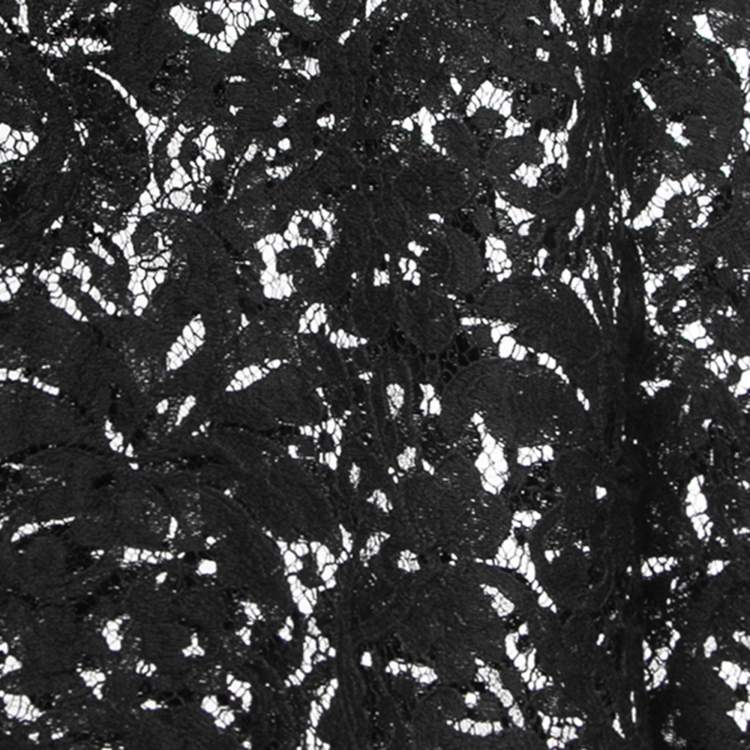 Pre Owned Dolce & Gabbana Black Floral Lace Sleeveless Top S