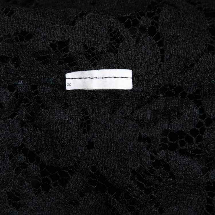Pre Owned Dolce & Gabbana Black Floral Lace Sleeveless Top S