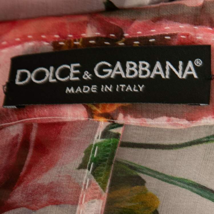 Pre Owned Dolce & Gabbana Pink Floral Silk Organza Single-Breasted Blazer M