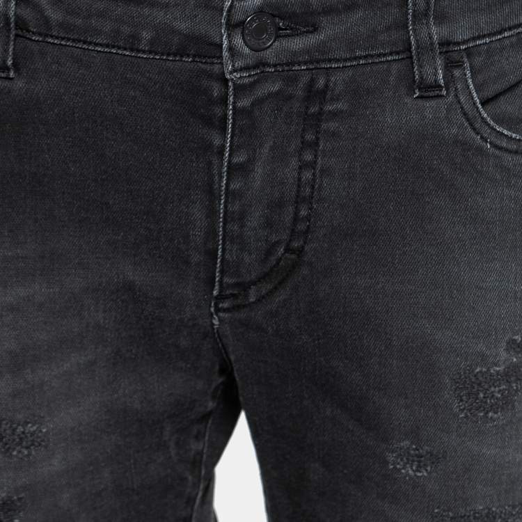 Pre Owned Dolce & Gabbana Dark Grey Faded Stretch Denim jeans L Waist 32"