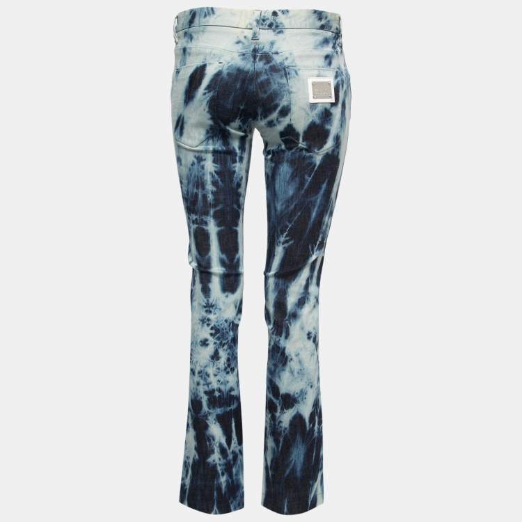 Pre Owned Dolce & Gabbana Blue Tye-Dye Denim Jeans S Waist 30"