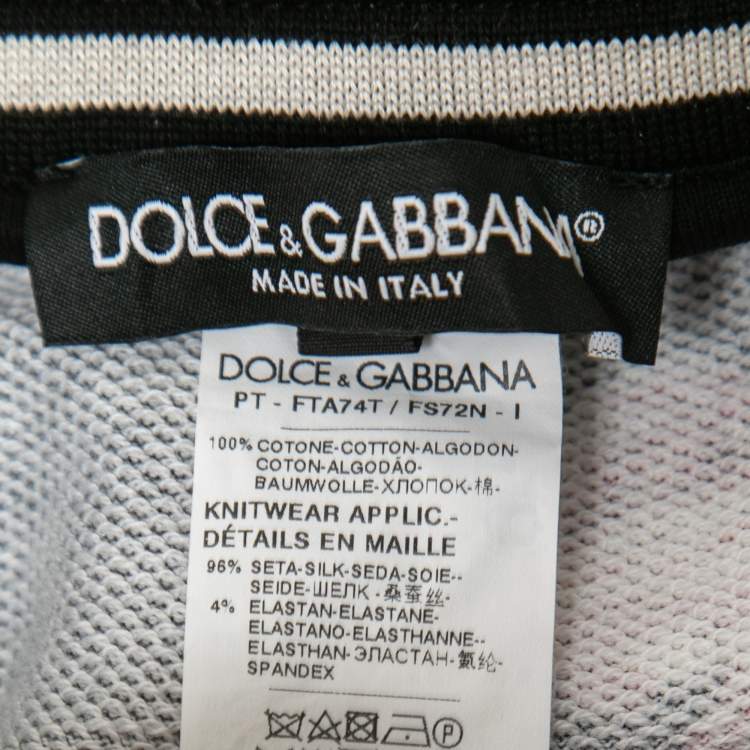 Pre Owned Dolce & Gabbana Black Angel Print Cotton Track Pants XS