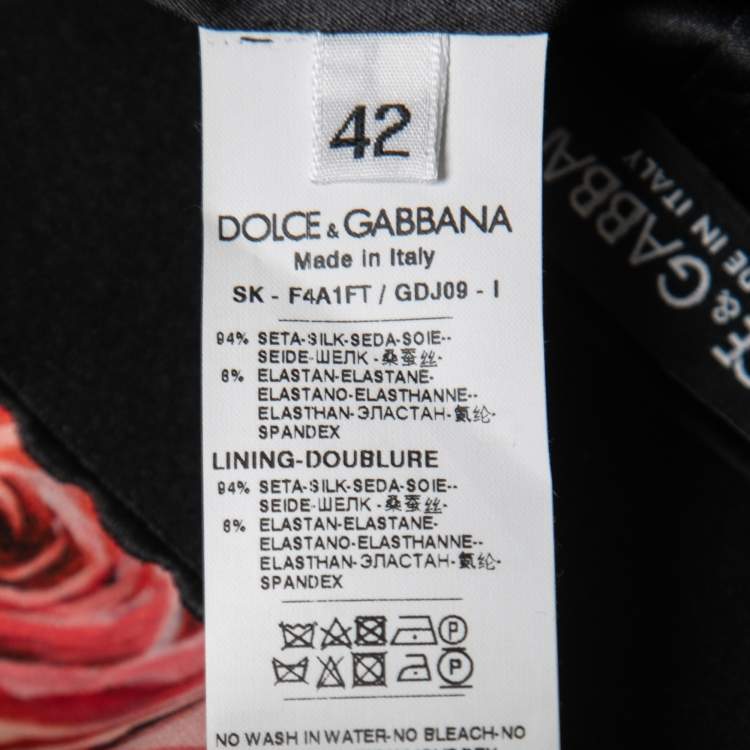 مملوكة مسبقًا Dolce & Gabbana Multicolor Rose Printed Silk Pencil Skirt M