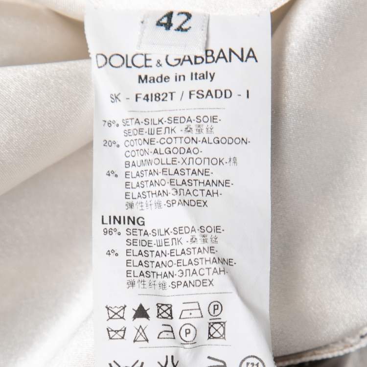مملوكة مسبقًا Dolce & Gabbana Brown Leopard Print Silk Lace Trimmed Skirt M